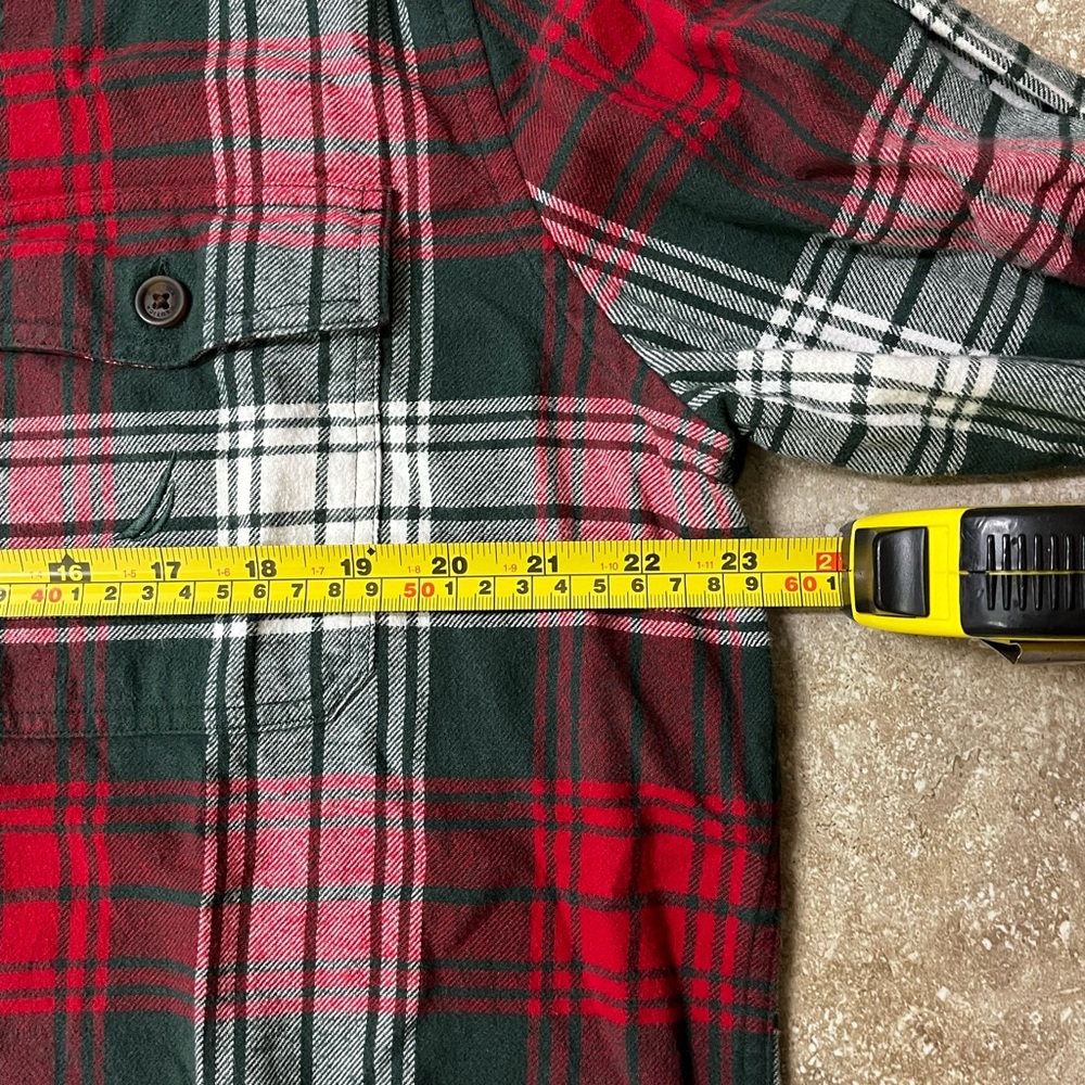 Nautica Men's Classic Red and Green Plaid Flannel Shirt - Picture 6 of 8